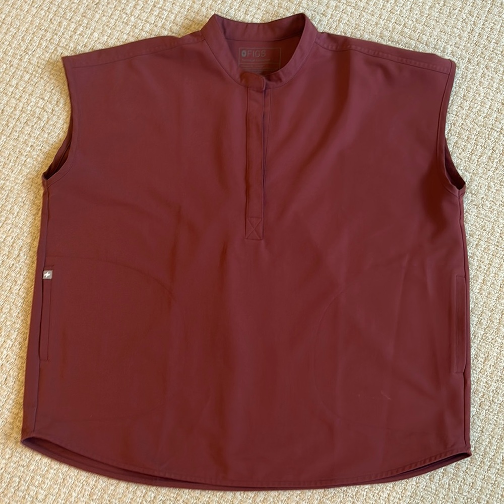 FIGS Rafaela Scrub Top in Dark Cherry